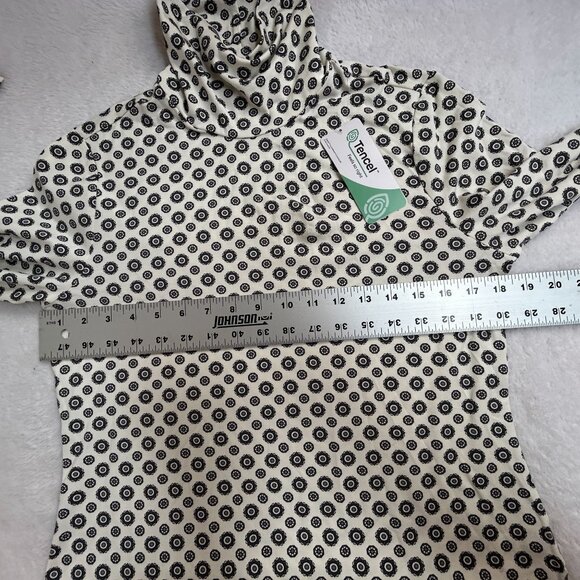 Lands' End Womens Floral Long Sleeve Turtleneck Top Medium 10-12 Stretch New - Picture 6 of 7